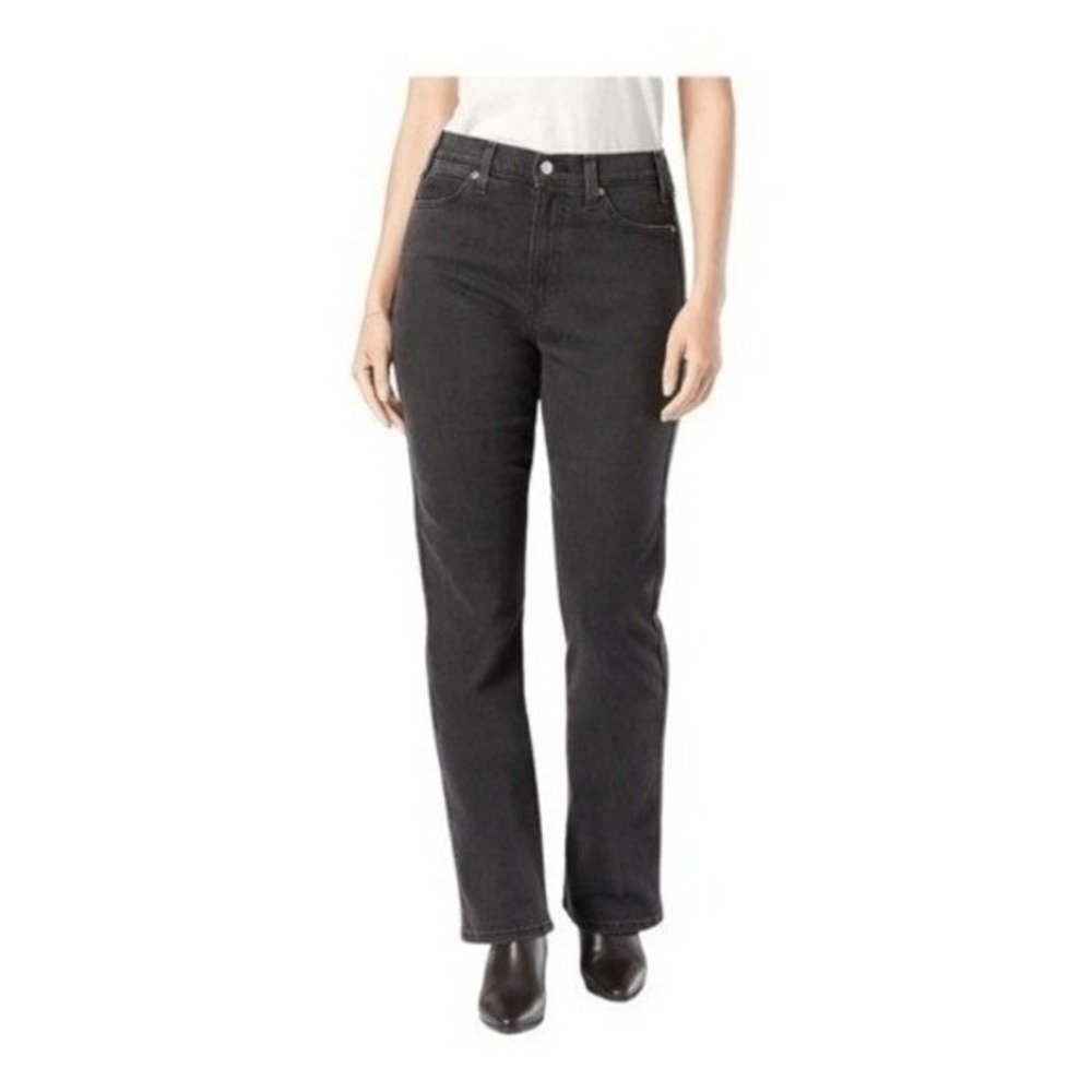 Levi's Kick Heritage Boot Leg‎ Jeans Black Wash High Rise Cut 12 W31